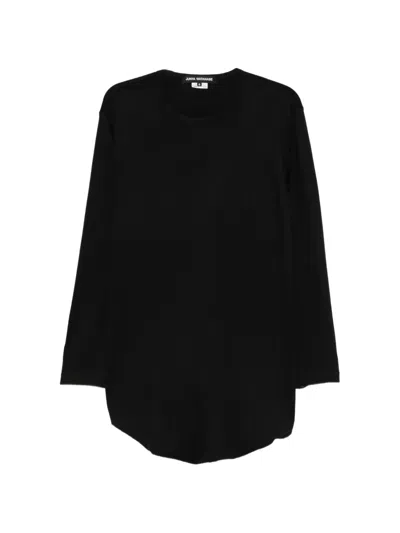 Junya Watanabe Long-sleeve Curved-hem T-shirt In Black