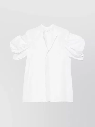 JUNYA WATANABE LOOSE SILHOUETTE COTTON TOP WITH PLEATED ACCENTS