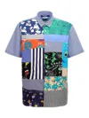 Junya Watanabe Patchwork Shirt With Short Sleeves And Chest Pocket In Multicolour