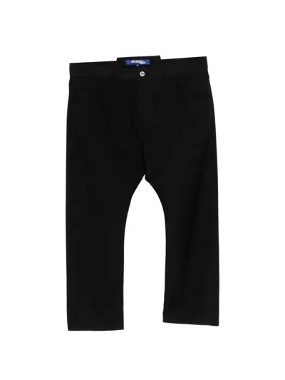 Junya Watanabe Low-rise Turn-up Cuff Trousers In Black