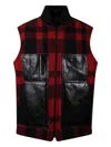 Junya Watanabe Mackinaw Wool And Leather Vest In Red