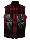 Junya Watanabe Mackinaw Wool And Leather Vest In Multi