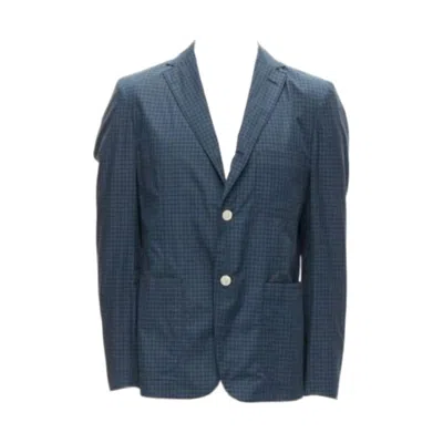 Pre-owned Junya Watanabe Man Blue Green Checked Contrast Lining Casual Blazer Jacket M