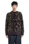 Junya Watanabe Embroidered Wool-blend Animal Print Sweater In Brown