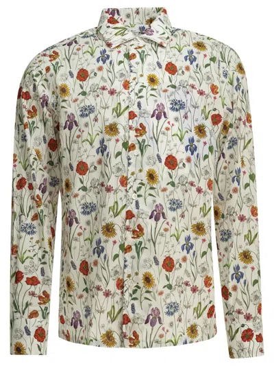 Junya Watanabe Man Casual Floral Shirt In White