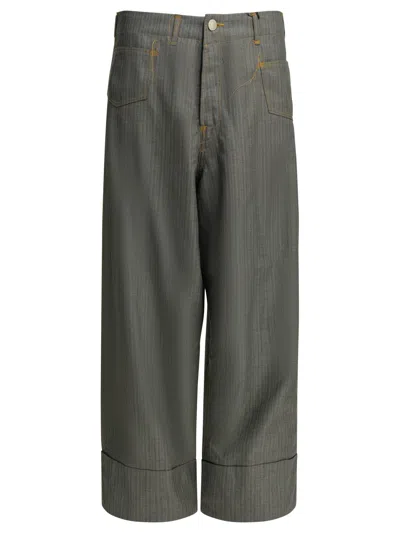 Junya Watanabe Man Casual Pinstripe Pants In Gray