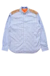 Junya Watanabe Man Check Shirt With Padded Back Blue In Multi