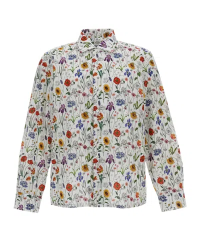 Junya Watanabe Man Floral-printed Buttoned Shirt In Multi