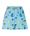 Junya Watanabe Man Graphic-printed Elasticated Waistband Shorts In Blue