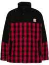 Junya Watanabe Check Pattern Jacket With Frontal Zip And Snap Button Closure In Red