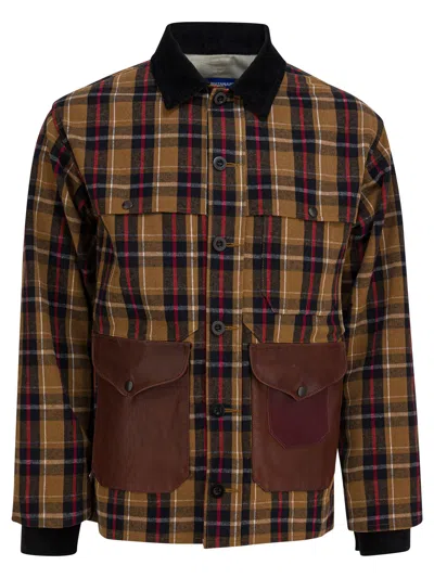 Junya Watanabe Man Lightweight Check Jacket In Brown
