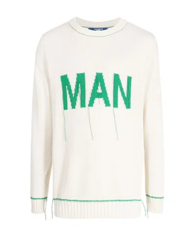 JUNYA WATANABE JUNYA WATANABE MAN LOGO INTARSIA KNIT CREWNECK JUMPER