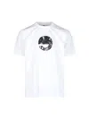 Junya Watanabe Short Sleeves Graphic Print Round Neck In White