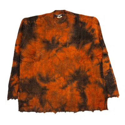 Junya-watanabe-man Men's Garment Dyed Sweater In Brown/orange In Marrone/arancio