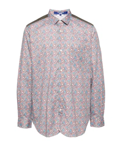 Junya Watanabe Man Paisley Printed Curved Hem Shirt In Multi