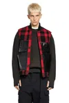 Junya Watanabe Check Pattern Sleeveless Jacket Pockets In Red