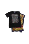 Junya Watanabe Man Scorpions Printed Scarf Tee Black In Multi