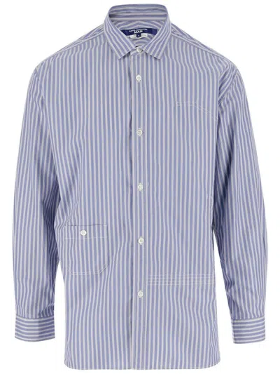 Junya Watanabe Man Striped Buttoned Shirt In Multi