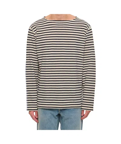 Junya Watanabe Man Striped Straight Hem Jumper In Black