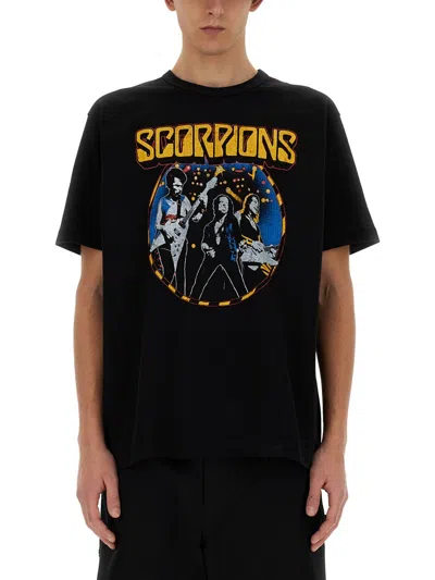 Junya Watanabe Man T Shirt With Print In Black