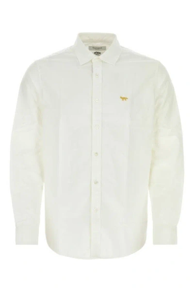 JUNYA WATANABE JUNYA WATANABE MEN WHITE POPLIN JUNYA WATANABE X MAISON KITSUNE SHIRT