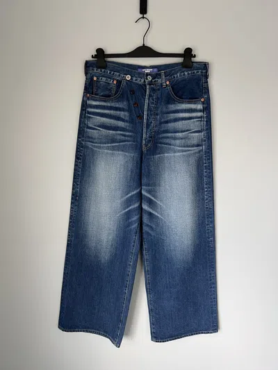 Pre-owned Junya Watanabe Man Wn-p006 Whiskered Jeans In Blue