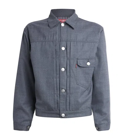 Junya Watanabe Man Wool Trucker Jacket In Gray