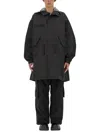 Junya Watanabe X C.p. Company Hooded Drawstring Parka In Black