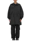 Junya Watanabe X C.p. Company Hooded Drawstring Parka In Black