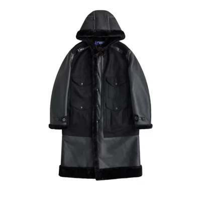 Pre-owned Junya Watanabe Man X Filson Hooded Faux Fur Coat 'black' | Men's Size Xl