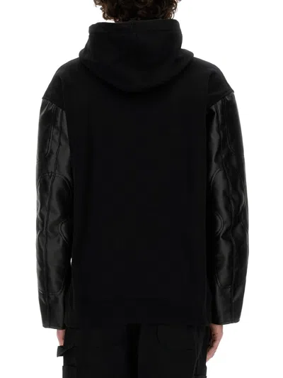 Junya Watanabe Mens Blk Blk X Patta Branded Relaxed-fit Cotton-jersey Hoody