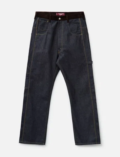 Junya Watanabe Man X Levi's Contrast Trim Trousers In Blue