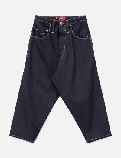 Junya Watanabe Man X Levi's Wool Pinstriped Cropped Pants In Blue