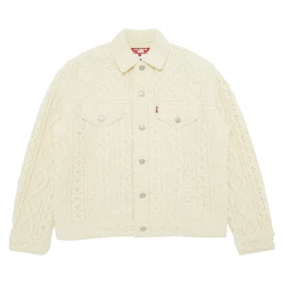 Pre-owned Junya Watanabe Man X Levi's Wool Trucker Jacket 'natural' | Cream | Men's Size L