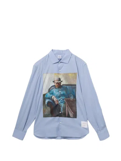 Junya Watanabe Maria Santangelo Graphic-print Shirt In Blue