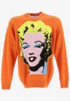 Junya Watanabe Front Patterned Intarsia-knit Jumper In Orange