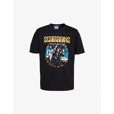 Junya Watanabe Mens Black Scorpions Graphic-print Cotton-jersey T-shirt