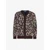 Junya Watanabe Leopard-intarsia Brushed Cardigan In Brown Blk