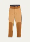 Junya Watanabe Men's Canvas & Denim Patchwork Jeans In 1 - Indigo Brown