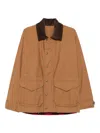 Junya Watanabe Cotton Canvas Jacket With Wool Back Insert And Corduroy Collar In Multi