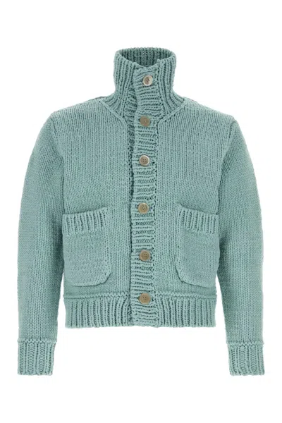 Junya Watanabe Cotton-blend Knit Cardigan In Blue