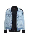 Junya Watanabe Men Denim Jacket With Cardigan In Blue