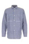Junya Watanabe Cotton Shirt With Dual Pattern And Elbow Patches In Multi