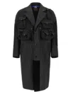 Junya Watanabe Patchwork Coat Featuring Multiple Pockets In Black