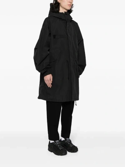 Junya Watanabe Men Hooded Casual Coat In Black