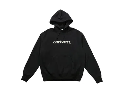 Pre-owned Junya Watanabe Men's  Marley Print French Terry Cotton Carhartt Hoodie In Black