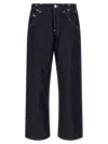 Junya Watanabe Navy Blue Solid Jeans In Navy Blue