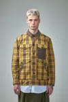 Junya Watanabe Checked Cotton Flannel Jacket In Yellow & Orange