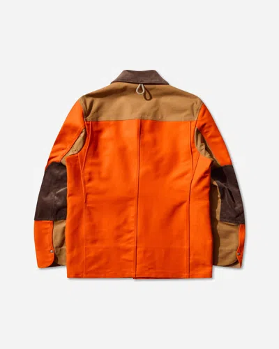 Junya Watanabe Men S Contrast Collar Jacket Orange / Brown In Black