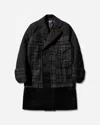 Junya Watanabe Men S Filson Check Quilted Coat Navy / Grey / Black
